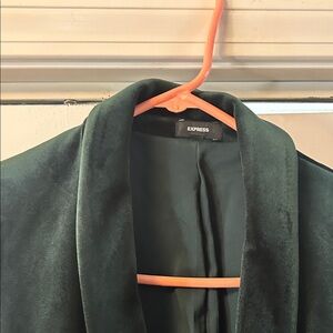 Express Dark Green Velvet Blazer Jacket